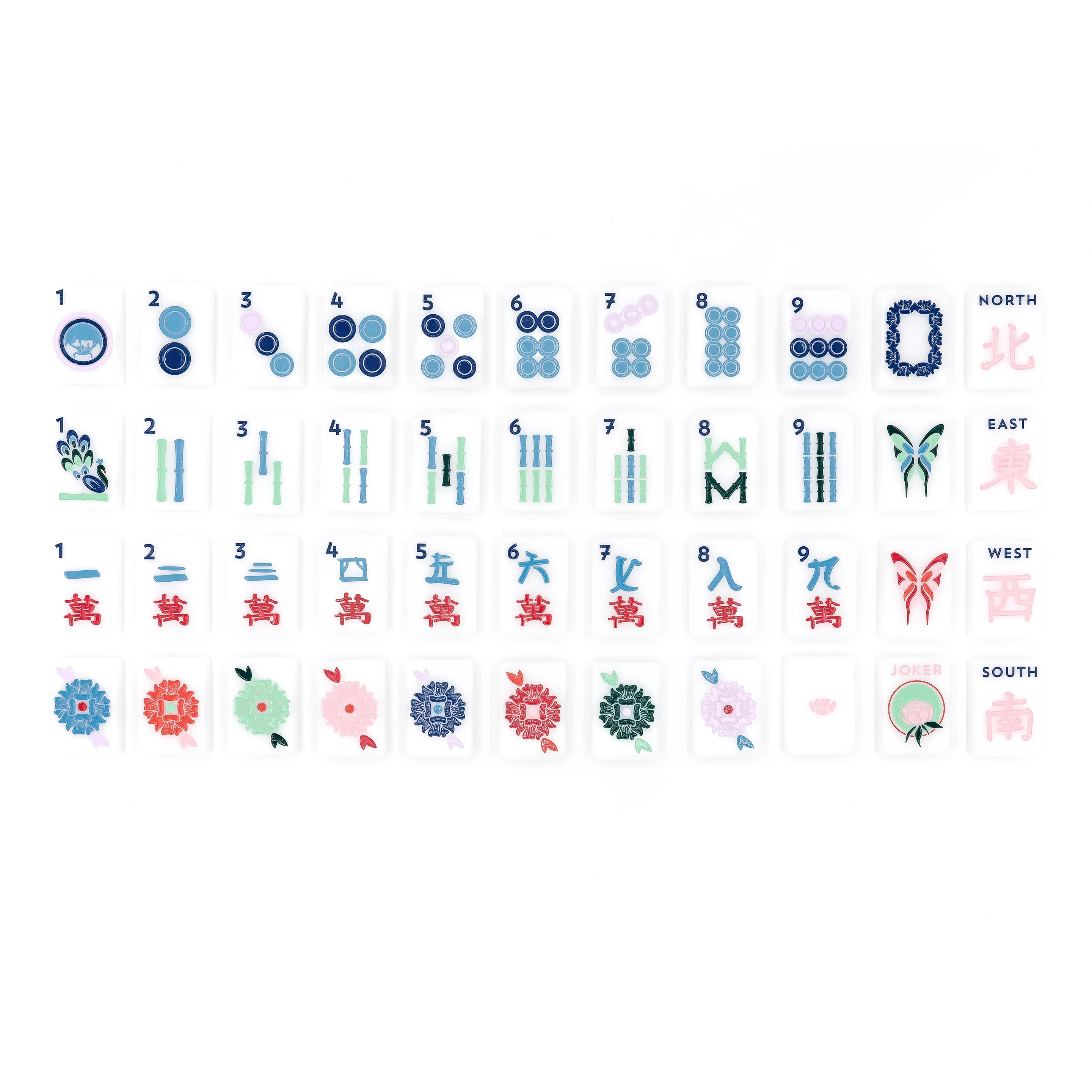 Mahjong Tile Set in White | House Collection, Modern & Playful | The Mahjong House