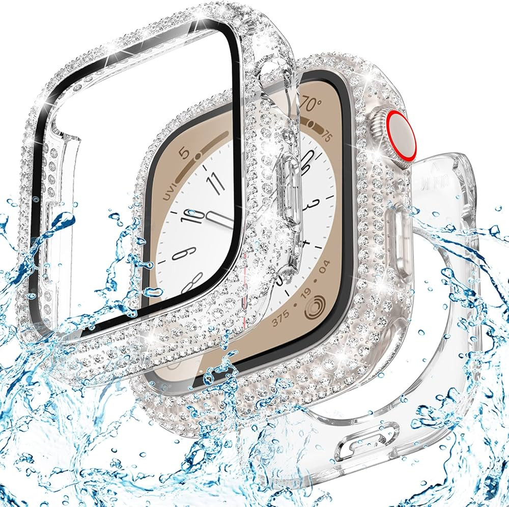 Goton 2-in-1 Waterproof Bling Case for Apple Watch 45mm 44mm 41mm 40mm Series 9 8 7 6 5 4 Ultra 4... | Amazon (US)