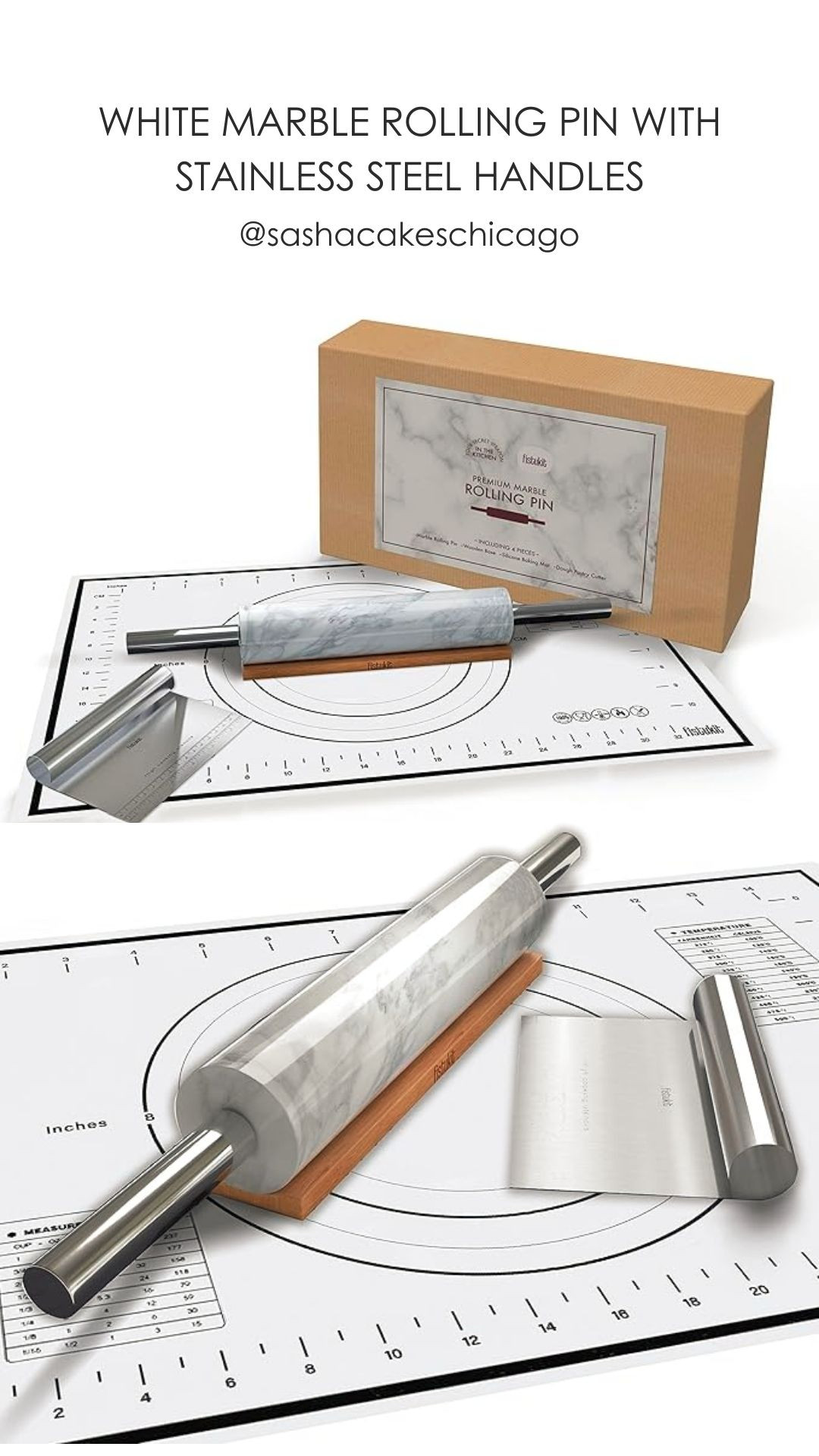 Roll in style! 🥐✨ Level up your baking game with this elegant white marble rolling pin featuring sleek stainless steel handles. Perfect for rolling out dough effortlessly while looking oh-so-chic in your kitchen. Tap to shop and bring this beauty home! #LTKGiftGuide

 

 #LTKGiftGuide