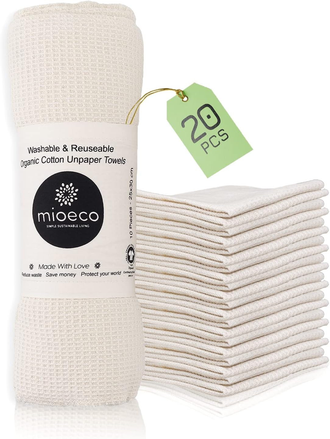 Reusable Paper Towels Washable - Bamboo Nature Friendly Paper Towels Organic Cotton - Thick, Stro... | Amazon (CA)