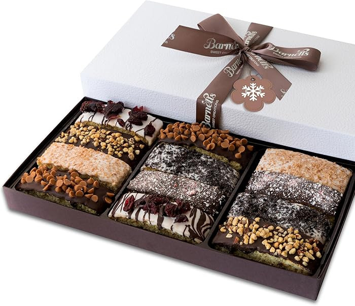 Barnetts Christmas Holiday Thanksgiving 12 Chocolate Biscotti Gift Box, Gourmet Cookie Gifts Bask... | Amazon (US)