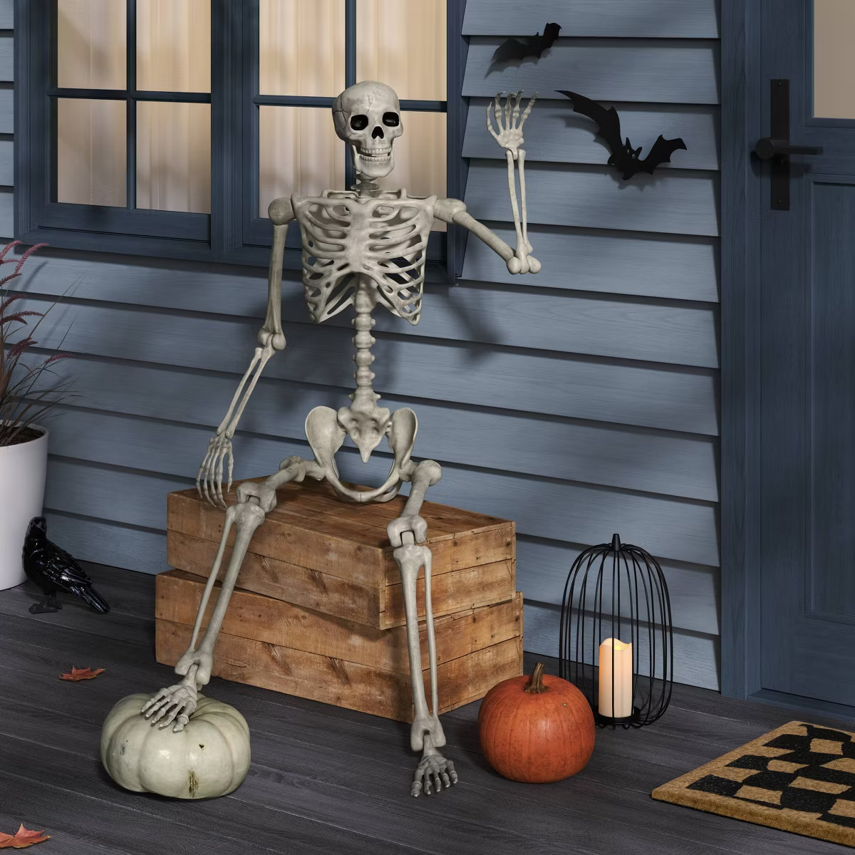 60" Poseable Bone Skeleton Halloween Decorative Prop Off-White - Hyde and EEK! Boutique™ | Target