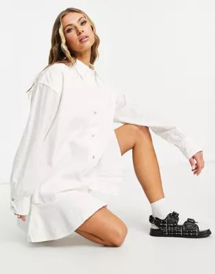 Missguided poplin shirt dress in white | ASOS (Global)