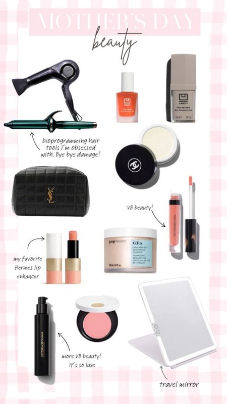 MOTHERS DAY GIFT GUIDE FOR THE BEAUTY LOVER! Hermes beauty, Chanel beauty, my favorite travel mirror, a chic makeup bag, bioprogramming hair devices, Victoria Beckham beauty.

#LTKGiftGuide #LTKfindsunder100 #LTKbeauty
