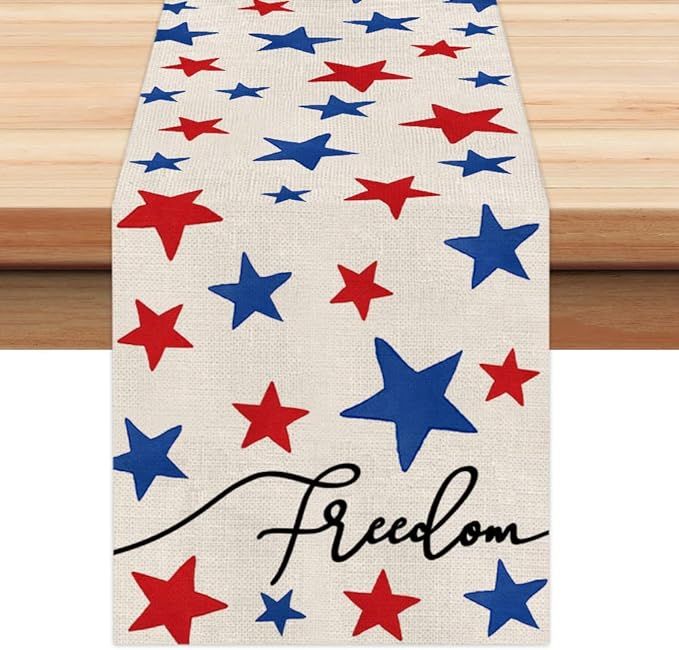 4th of July Decorations Table Runners 13x72 Inches Memorial Day American Flag Stars Patriotic Ame... | Amazon (US)