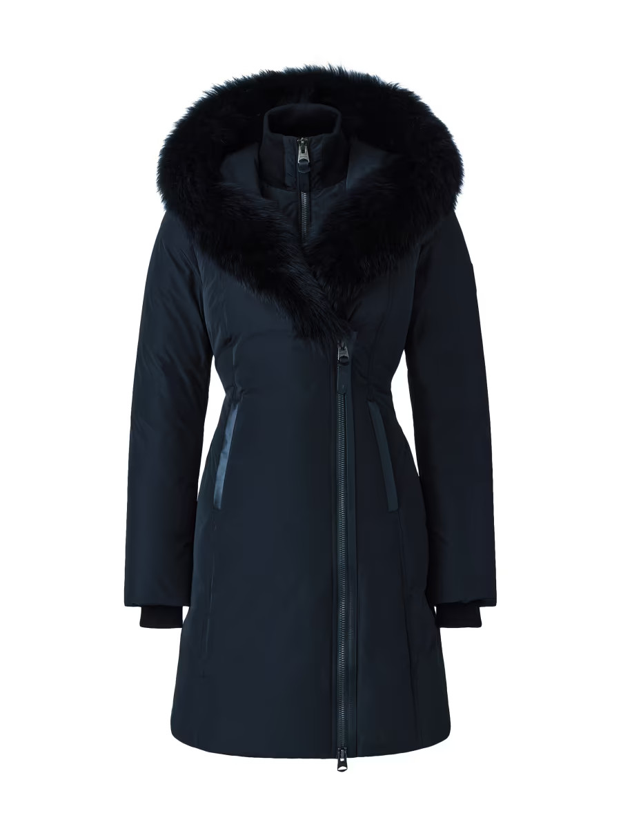 Kay Shearling-Collar Down Coat | Saks Fifth Avenue