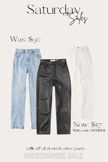 ABERCROMBIE SALE: 25% off all denim/leather pants & take an ADDITIONAL 15% off on top of that with code: DENIMAF 🤍 15% off sitewide and can also stack DENIMAF coupon on top of that!

#LTKsalealert #LTKSale #LTKstyletip