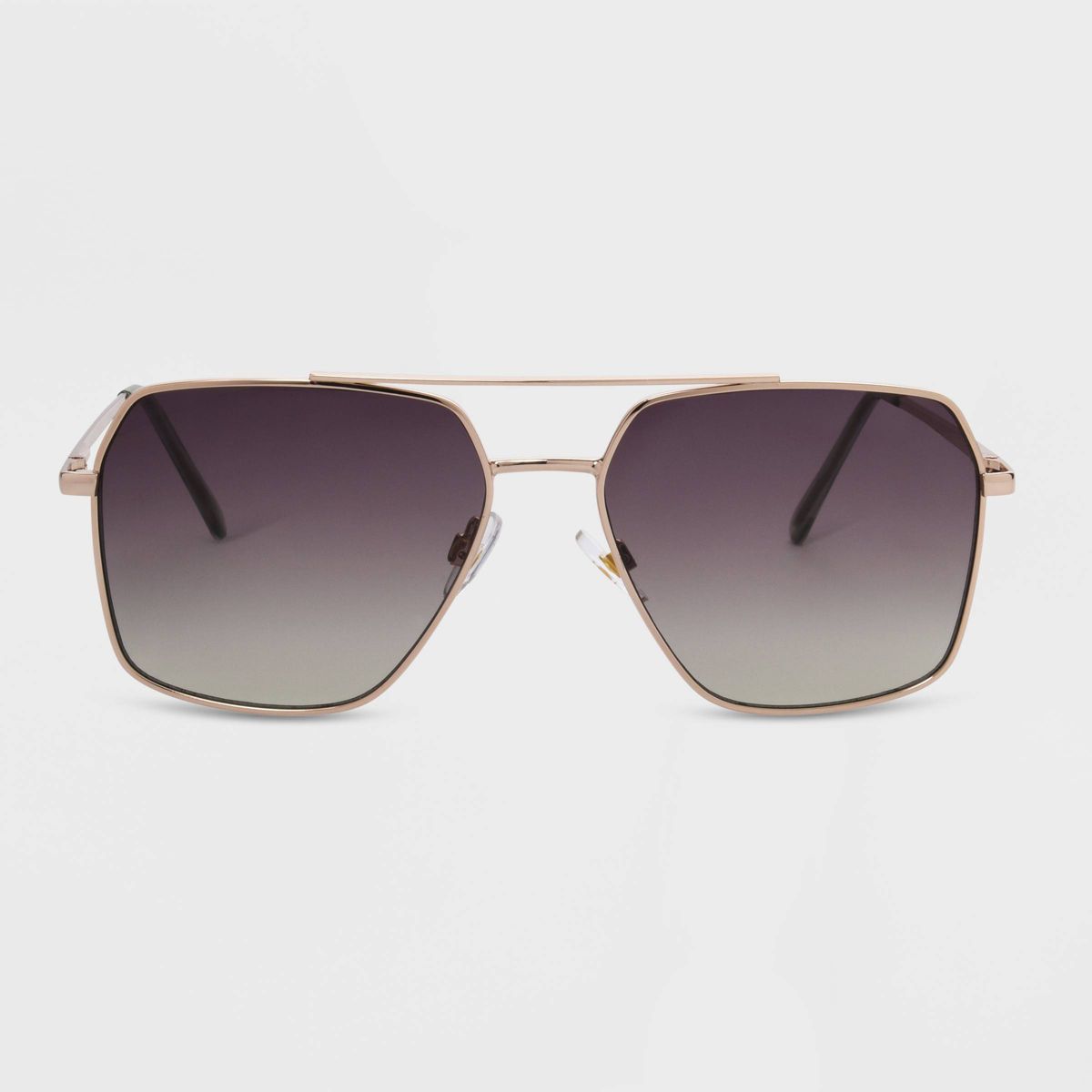 Women's Satin Metal Aviator Sunglasses with Gradient Lenses - Universal Thread™ Metallic Gold | Target