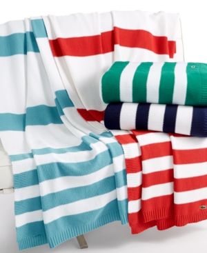 Lacoste Striped Knit Throw Bedding | Macys (US)