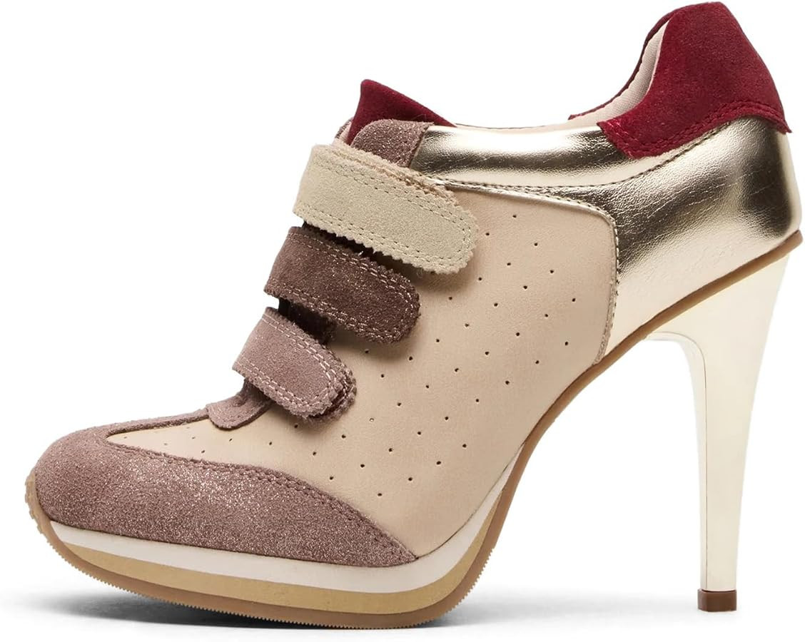 Sneaker Heels for Women High Heel Suede Tennis Shoes Sport Dressy Round T-Toe Comfort Stiletto St... | Amazon (US)