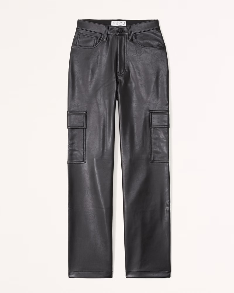 Curve Love Vegan Leather 90s Relaxed Pant | Abercrombie & Fitch (US)