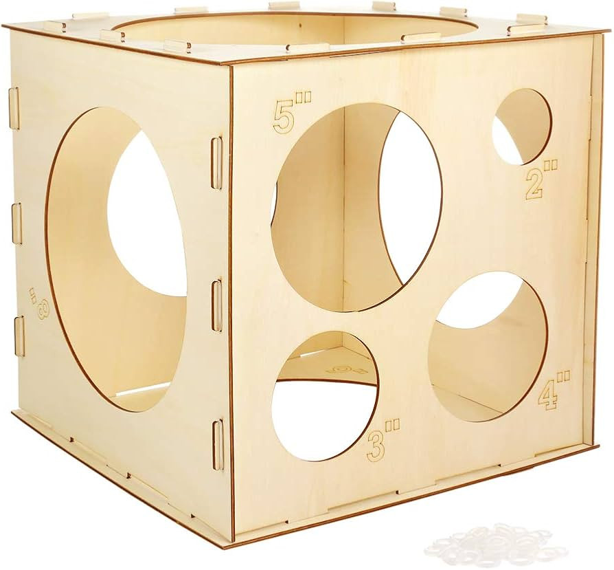Auihiay 2-10 Inch Collapsible Wood Balloon Sizer Box Cube, Balloon Size Measurement Tool for Ball... | Amazon (US)