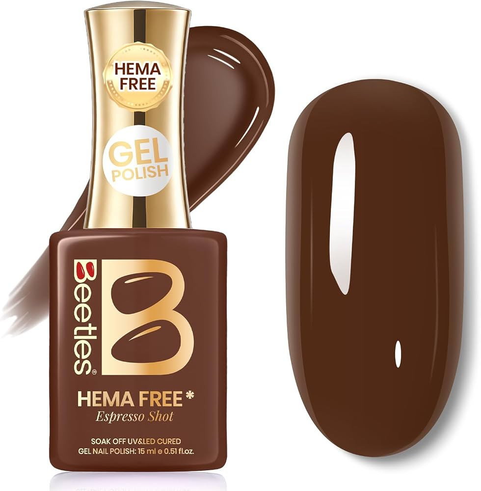 Beetles Brown Gel Nail Polish, Espresso Shot, 1pc 15ml Full Size Hema-Free | Amazon (US)