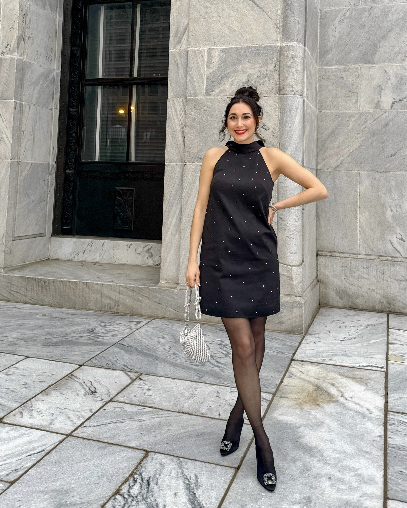 Birthday outfit ❤️

Black rhinestone mini dress size 4, TTS (extra 40% off)
Black tights 
Black heels with crystal buckles 

Holiday outfit 
Holiday party
Nye outfit 
New Year’s Eve 



#LTKParties #LTKHoliday #LTKSaleAlert