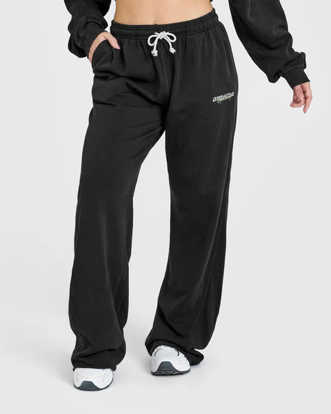 Raw Lounge Wide Leg Jogger with Graphic | Washed Black | Oner Active (UK / US)