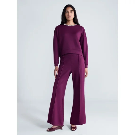 Scoop Women's and Plus Scubaknit Seamed Sweatpants, Regular, Short Lengths, Sizes XS-4X | Walmart (US)