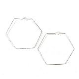 Hexagon Hoop Earrings - Sterling Silver | Amazon (US)