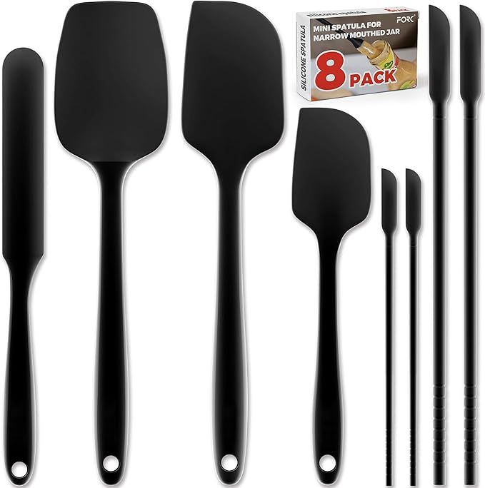 Forc Silicone Spatula Set of 8 include 4 Mini Spatulas, Heat Resistant Rubber Spatula Kitchen Ute... | Amazon (US)