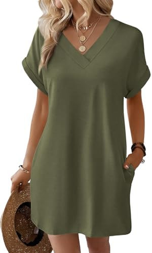 WIHOLL Dresses for Women 2026 Casual Summer Tshirt Dress Wedding Guest Dresses Short Sleeve Fashi... | Amazon (US)