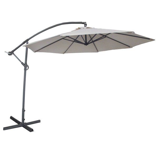 Abba Patio Deluxe Adjustable Offset Cantilever 10 Foot Patio Umbrella with Base and Crank | Bed Bath & Beyond