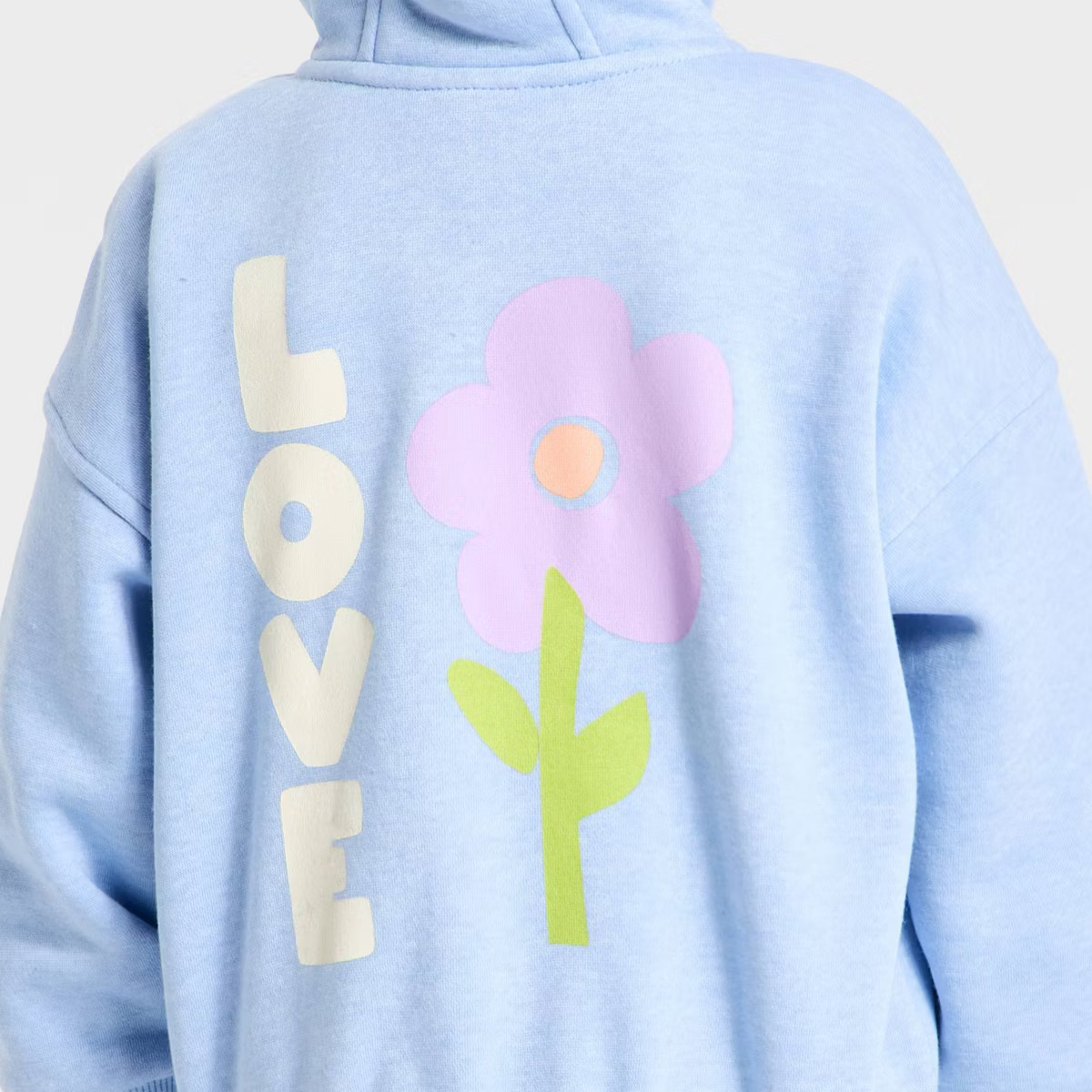 Toddler Girls' Love Hooded Zip-Up Sweatshirt - Cat & Jack™ Blue | Target