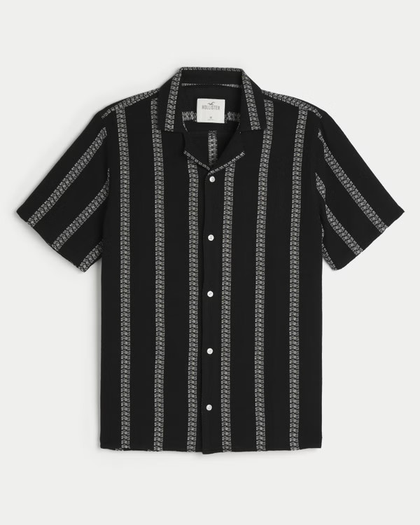 Boxy Short-Sleeve Striped Shirt | Hollister (US)