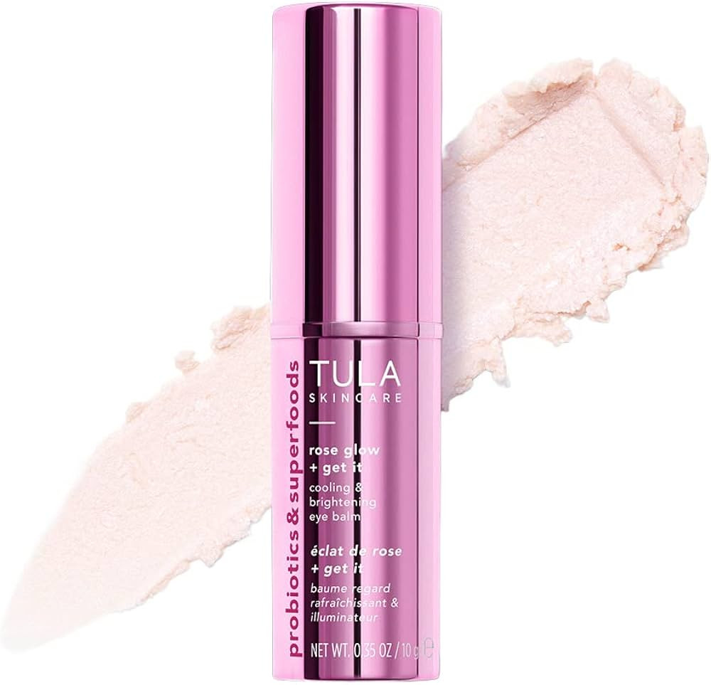Tula Skin Care Chrome Rose Glow & Get It Cooling Brightening Eye Balm | Dark Circle Under Treatme... | Amazon (US)