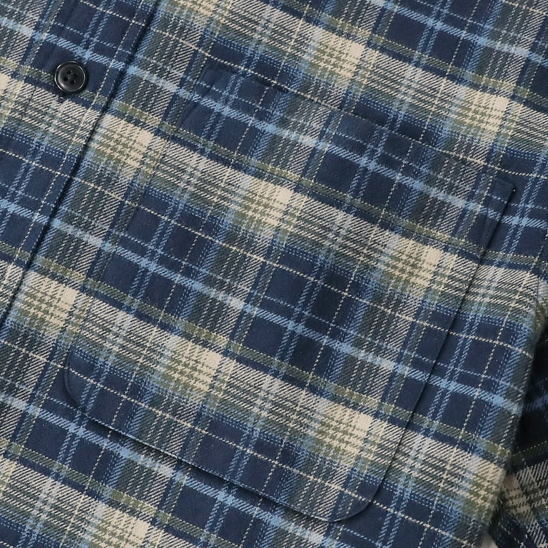 Dubinik® Mens Flannel Shirts Long Sleeve Button Down Casual Work Plaid Shirt Men All Cotton Soft... | Walmart (US)