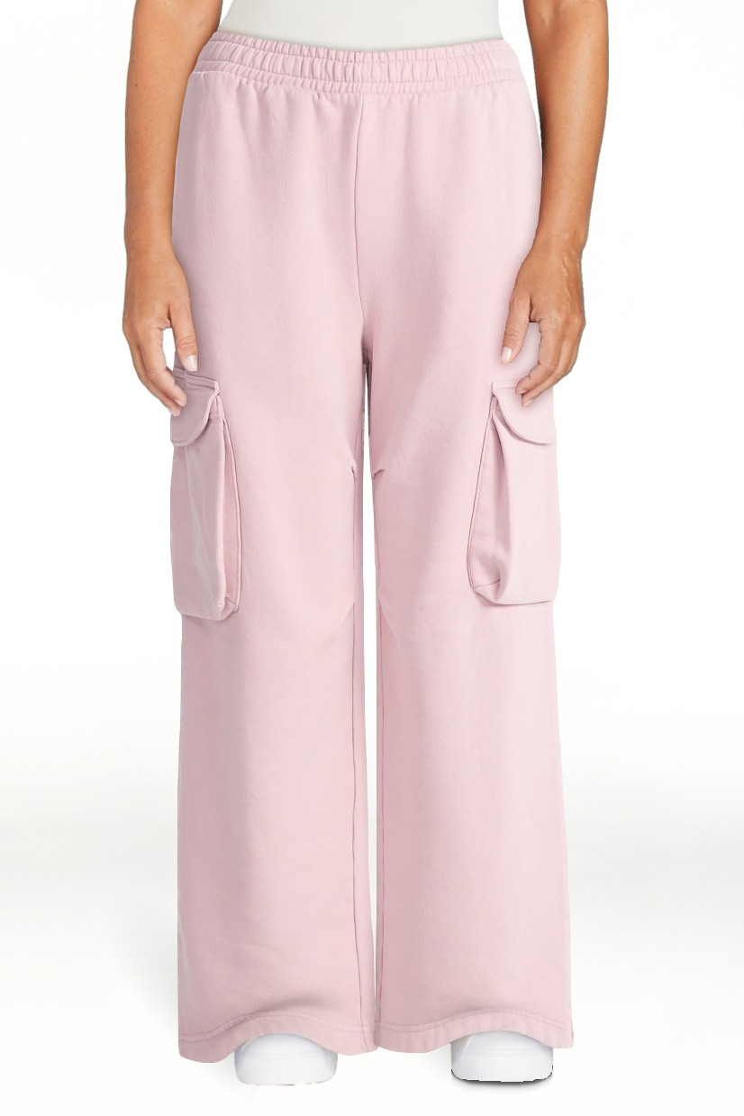 Scoop Women’s Mineral Washed Wide Leg Cargo Sweatpants, Sizes XS-XXL | Walmart (US)