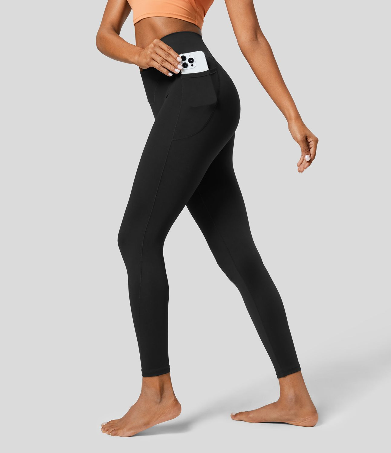 Women’s Softlyzero™ Crossover Pocket Plain Leggings-UPF50+ - Halara | HALARA