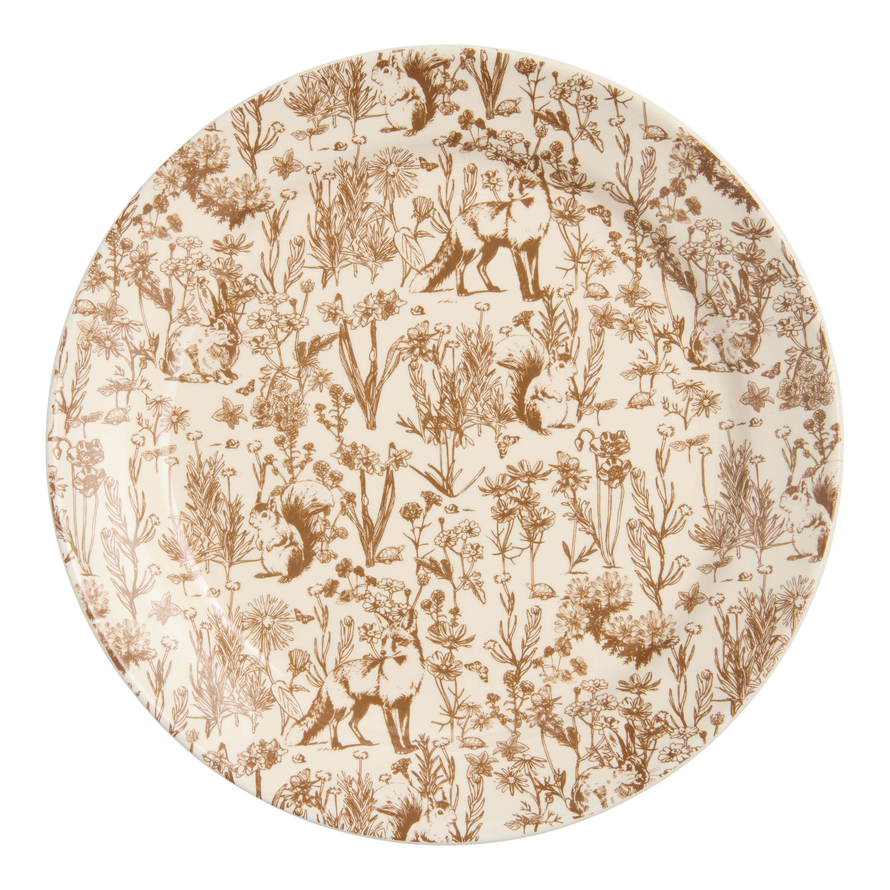 Chocolate Brown Fall Toile Appetizer Plate | World Market