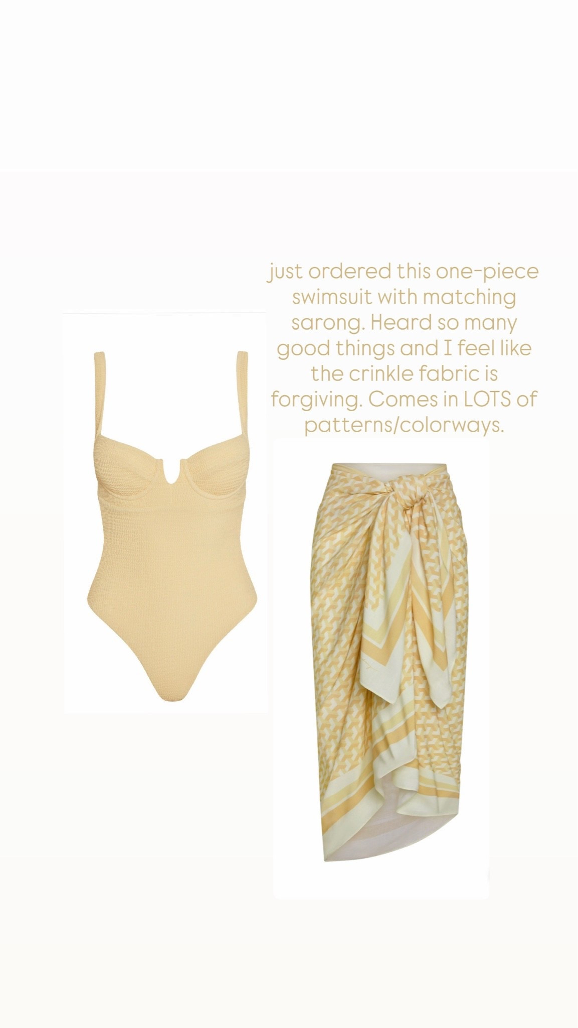 one piece swimsuit post partum 
Butter yellow swimsuit 
Sarong 
Resortwear 
Beach vacation 
Scarf 
Monday swimwear

#LTKmomlife #LTKdayinmylife #LTKootd