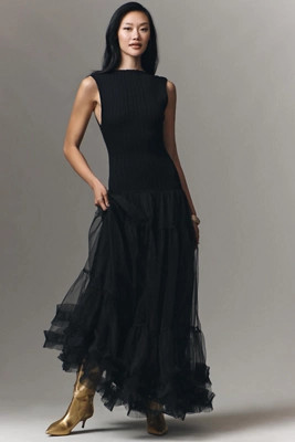 En Saison Darcy Sleeveless Tulle Midi Dress | Anthropologie (US)