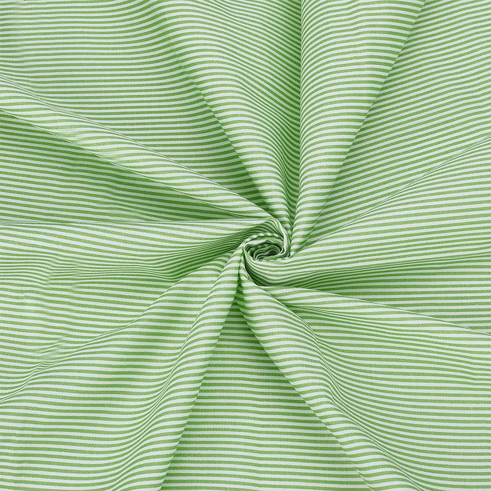 FINGERINSPIRE 1.09 Yard Striped Cotton Fabric 63 Inch Wide Pale Green White Versatile Sewing Mate... | Amazon (US)