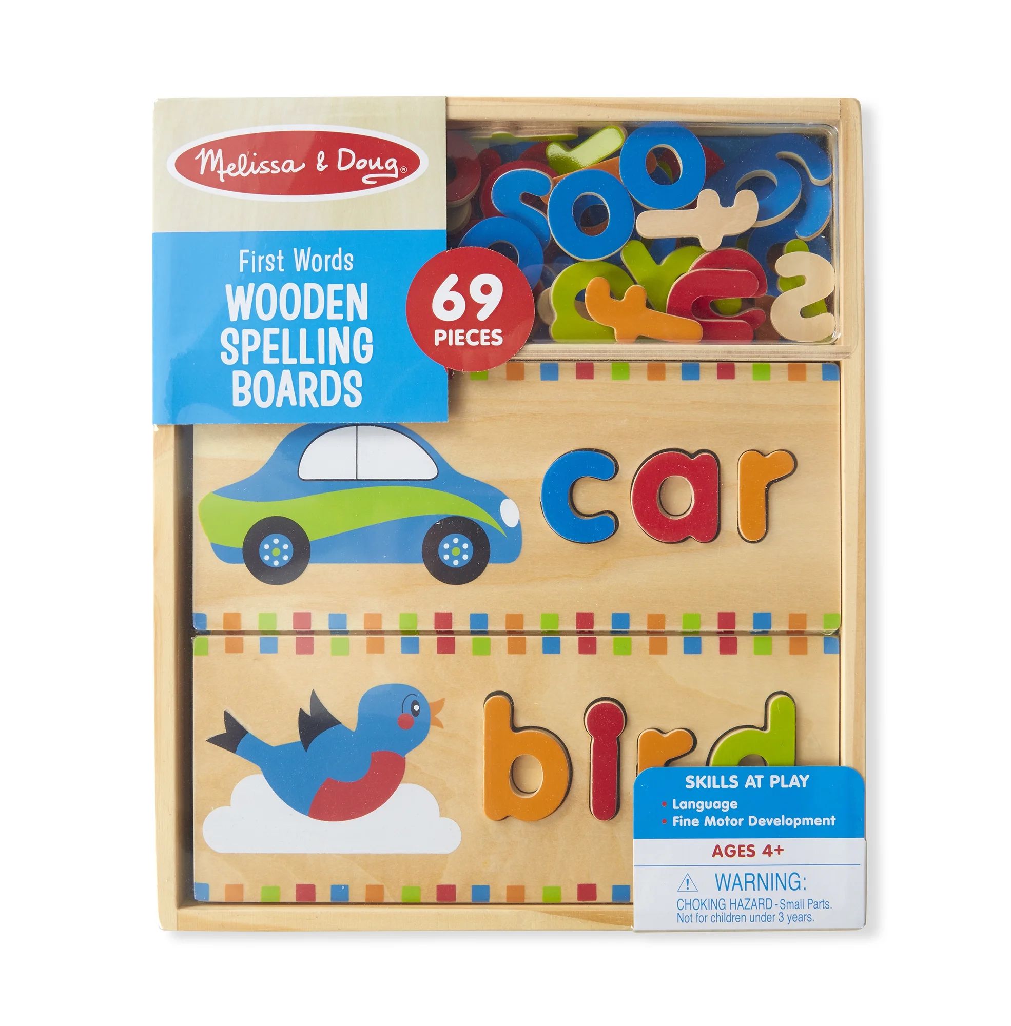 Melissa & Doug First Words Wooden Spelling Boards Letter Matching Activity (69 Pieces) | Walmart (US)