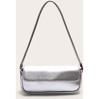 Silver Pu Skinny Elongated Shoulder Bag | PrettyLittleThing UK