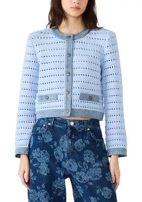 Steve Madden Women's Casette Cardigan, Blue, Medium | Belk