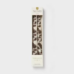 2pk Fall Taper Candle Set Brown Leaves  - Threshold\u2122 | Target