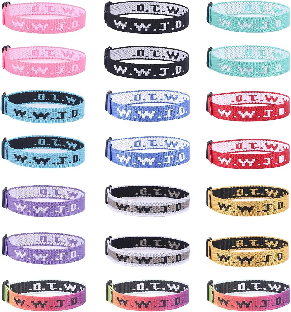 MOZAKA 21PCS WWJD Bracelets Pack Christian Gifts Adjustable Wristbands WWJD Jesus Bracelets Bulk ... | Amazon (US)