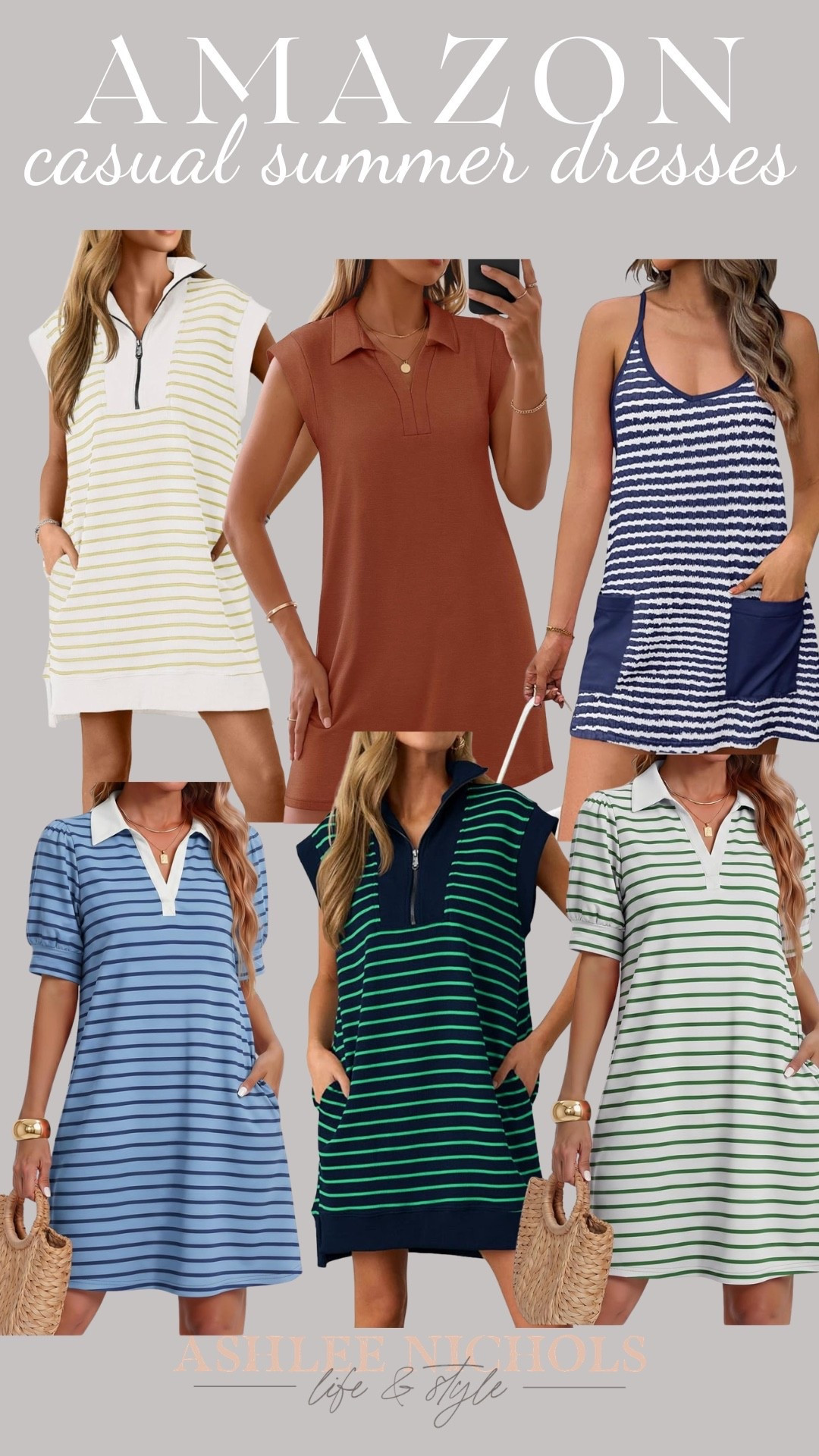 Amazon 
Stripes
Casual summer dresses