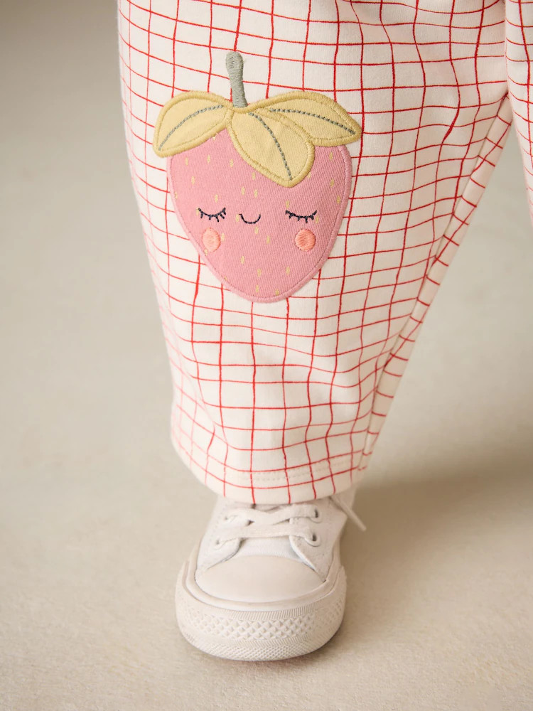 Pink Strawberry Embellished Barrel Trousers (3mths-7yrs) | Next US