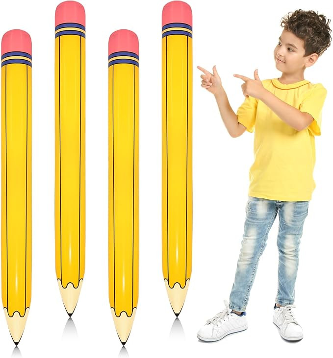 4 Pieces 44 Inch Giant Inflatable Pencils Balloon Back to School Dimensional Pencils Balloon Grad... | Amazon (US)