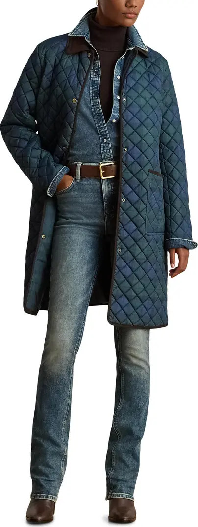 Lauren Ralph Lauren Tartan Quilted Coat | Nordstrom | Nordstrom