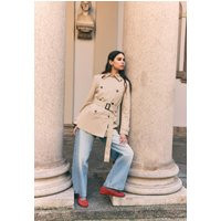 Stradivarius Short basic trench coat Stone M | Stradivarius (UK)