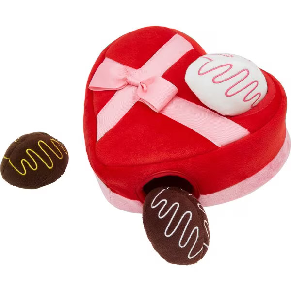 Frisco Valentine Box of Chocolates Hide & Seek Puzzle Plush Squeaky Dog Toy, Small | Chewy.com