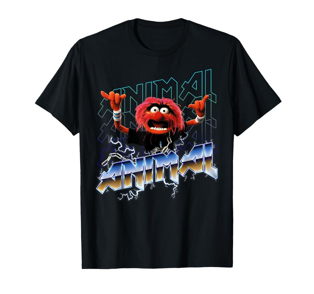 Disney The Muppets Animal Vintage Rock Metal Poster T-Shirt | Amazon (US)