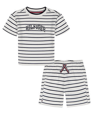 Tommy HilfigerBoys' 2T-7 Striped French Terry T-Shirt and Shorts, 2-Piece Set | Macy's