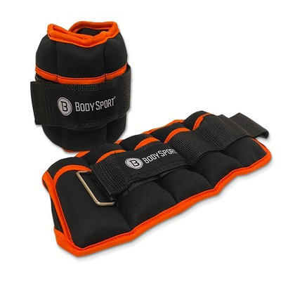 BodySport Adjustable Universal Fit Ankle Cuff Weight for Exercise, 1 lb.–5 lb, Black/Orange | Target