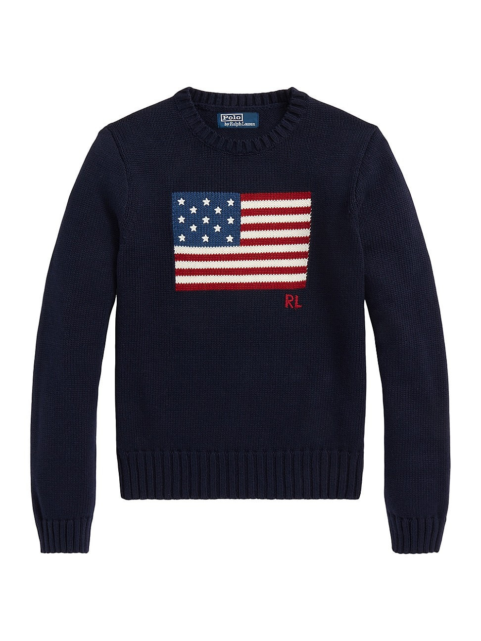Women's Flag Cotton Crewneck Sweater - Navy - Size XXS | Saks Fifth Avenue
