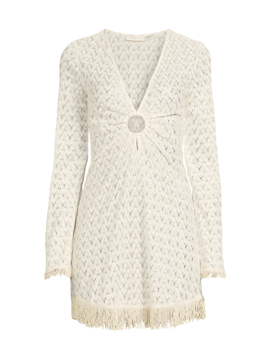 Cassie Fringed Chevron Minidress | Saks Fifth Avenue